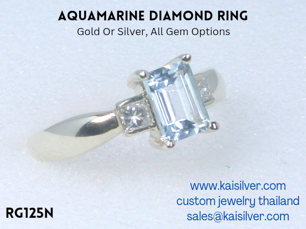 custom aquamarine gemstone ring