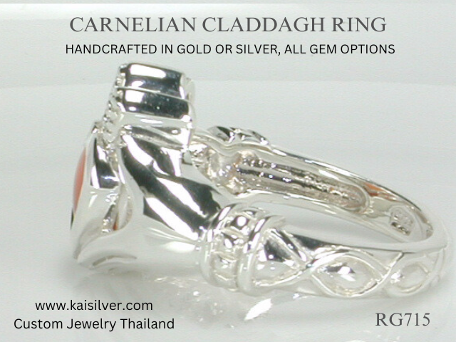 claddagh carnelian ring