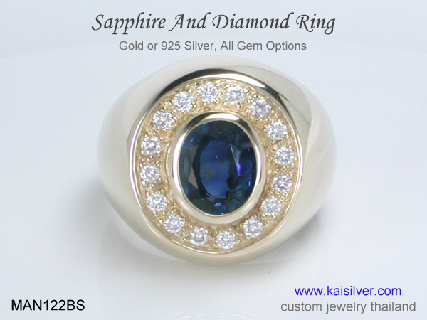 men's sapphire diamond ring 