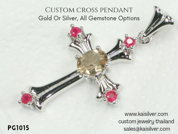 cross pendant gemstones