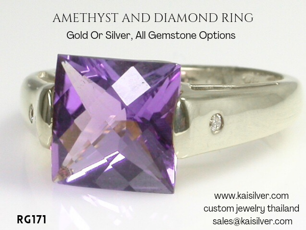 custom ring with gemstone amethyst