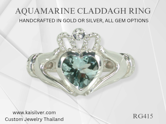 cladaugh aquamarine ring